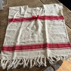 Cream and Red Fringe Top